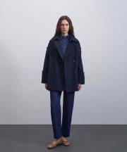manşet detaylı koton trençkot lacivert