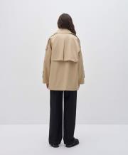 manşet detaylı koton trençkot bej 4