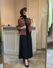 ghisa ipek floş bomber ceket bordo