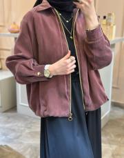 ghisa ipek floş bomber ceket bordo 4