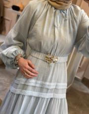 pearly mico elbise mavi 5
