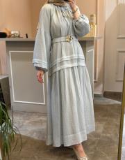 pearly mico elbise mavi 8