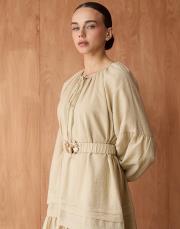 pearly mico elbise bej 10
