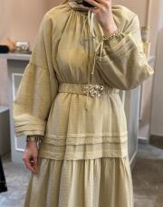 pearly mico elbise bej 7