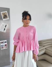 pearly nervürlü gömlek pembe