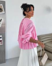 pearly nervürlü gömlek pembe 2