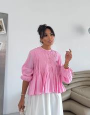 pearly nervürlü gömlek pembe 3