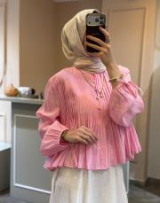 pearly nervürlü gömlek pembe 5