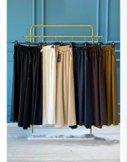 sentez ipeksi geniş paça pantolon siyah