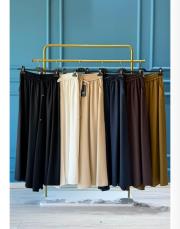sentez ipeksi geniş paça pantolon ekru