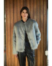 leni kürk ceket gri