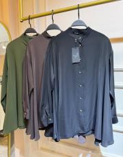 ghisa basic önü düğmeli tunik kahve
