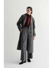 exclusive poliviskon uzun trençkot gri 2