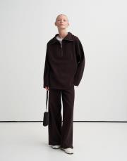 kk desing yüksek yaka interlok sweatshirt kahve 2