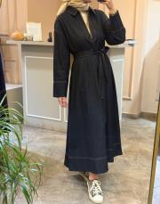 kk desing fermuarlı denim elbise lacivert 4