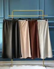 sentez saten kloş etek taba