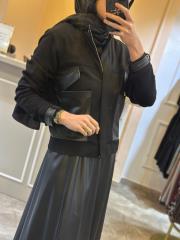 red she 21626 bomber deri detaylı ceket siyah 2