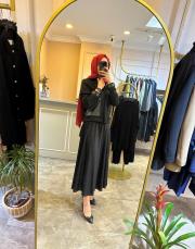 red she 21626 bomber deri detaylı ceket siyah 3