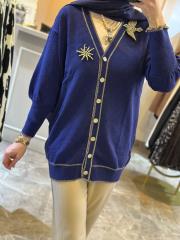 ghisa aksesuar detaylı triko kalın lacivert 3