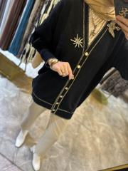 ghisa aksesuar detaylı triko kalın siyah 3