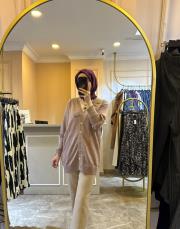 ghisa aksesuar detaylı triko kalın vizon