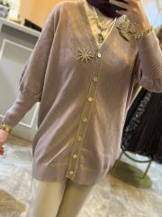 ghisa aksesuar detaylı triko kalın vizon 2