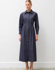 nancy kot gömlek elbise mavi