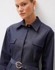 nancy kot gömlek elbise mavi 2