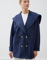 frame şeritli puf kap lacivert