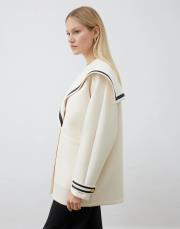 frame şeritli puf kap vanilya 3