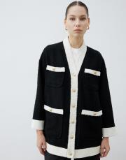 due iki renk tüvit kolej hırka siyah