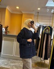 ceremony kolları işlemeli denim kap lacivert 2