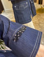 ceremony kolları işlemeli denim kap lacivert 3