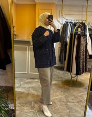 sentez kanguru kanvas pantolon haki