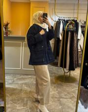 sentez kanguru kanvas pantolon camel