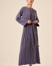 arkası çapraz bağlamalı bolerolu pasıon elbise indigo