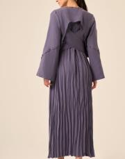 arkası çapraz bağlamalı bolerolu pasıon elbise indigo 2