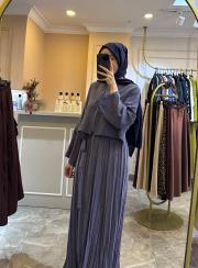 arkası çapraz bağlamalı bolerolu pasıon elbise indigo 6