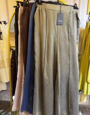 sentez ipek cupra geniş paça pantolon kahve