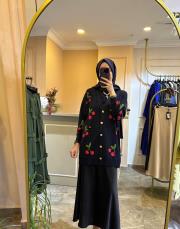 ghisa kirazlı hırka lacivert 4