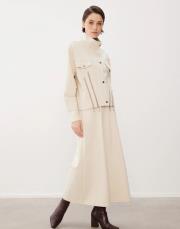 luna fermuarlı ceket bej