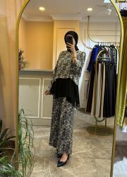 zems desenli kupra takım siyah