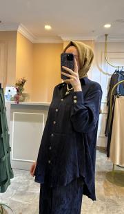 zems cupra ipek pantolonlu takım lacivert 5