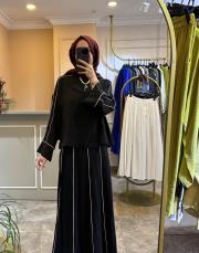 zems biye detaylı etekli takım siyah 2