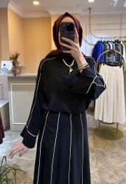 zems biye detaylı etekli takım siyah 3