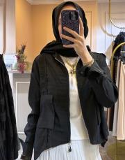 ceremony önden iki cepli kısa dubai ceket siyah