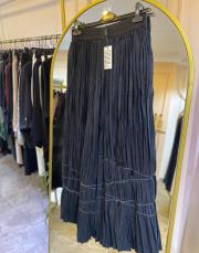 ceremony kraşlı paçası dikişli ve aksesuar detaylı pantolon siyah