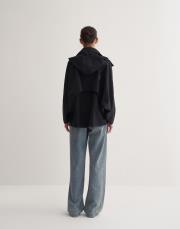 kk desıgn parçalı koton trençkot siyah 2