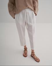 kk desıgn %100 keten havuç pantolon ekru 2