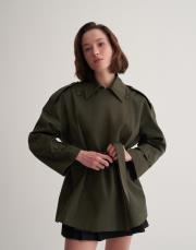 kk  desıgn organik koton trençkot koyu haki 2